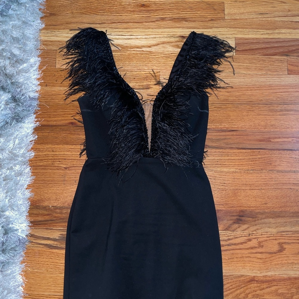 Black feather alyce Paris size 2 dress